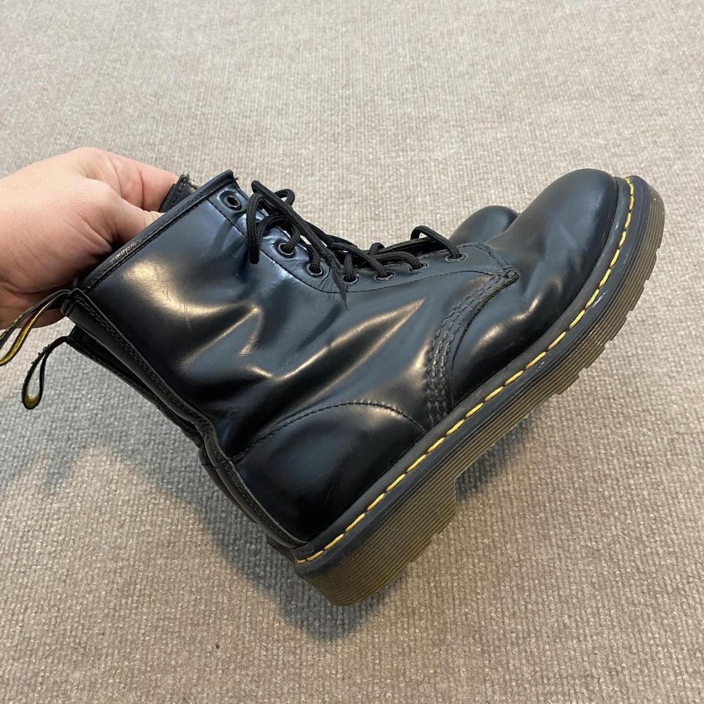 Dr. Martens 1460 Boots Womens Size 7 Black Leather Ankle Combat Lace Up‎ Casual